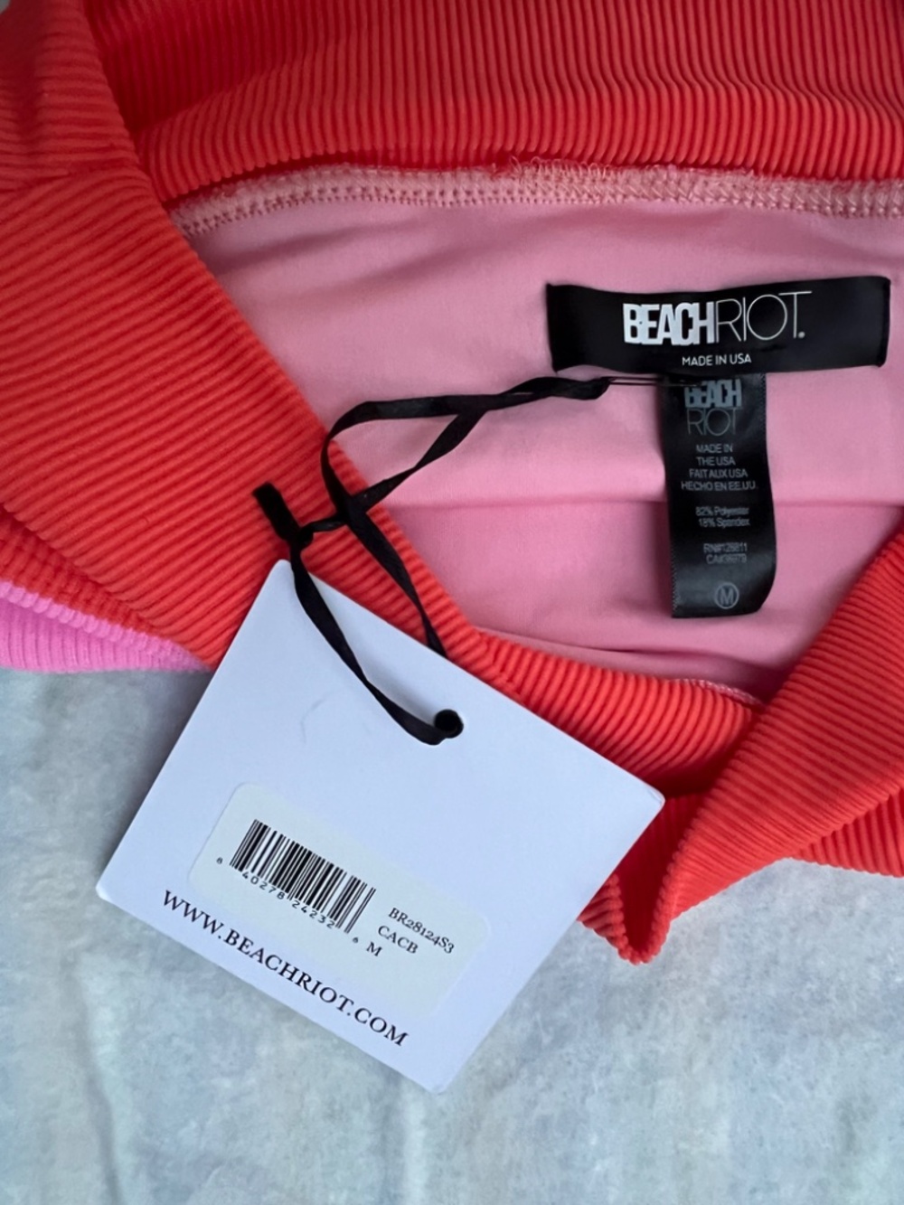 Beach Riot Ribbed Colorblock Bikini Set | Made in USA Medium - Picture 4 of 9
